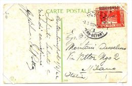 1922 - Cartolina Affrancata Con N° 628 Da Costantinopoli A Milano - Briefe U. Dokumente