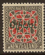 NZ 1935 9d Official Green Opt SG O129 LHM #GP34 - Nuevos