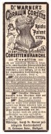 Original Werbung - 1884 - Dr. Warner`s Corsets , Fanrik In Stuttgart , Korsett , Corset !!! - Lingerie