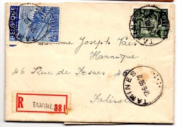 Lettre Recomandée De Tamines (17.06.1950) Pour Falisolle_textile - Briefe U. Dokumente