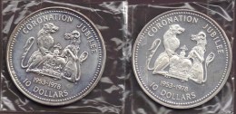 COOK ISLANDS LOT  2 X 10 DOLLARS 1978 Coronation Jubilee  ARGENT 	Silver 0.925 KM# 21 - Cook