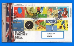 GB 2010-0010, Olympic & Paralympic Games (3rd Issue) FDC,  Warwick SHS - 2001-2010 Dezimalausgaben