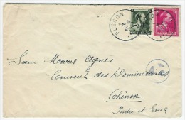 FLERON 1. II 1941 VERS Chinon (France)  Censure De Cologne A C - Weltkrieg 1939-45 (Briefe U. Dokumente)