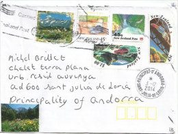 Belle Lettre De Nouvelle-Zélande Adressée En Andorre, Avec Timbre à Date D'arrivée Recto Enveloppe - Lettres & Documents