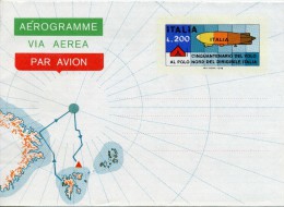 ITALIE AEROGRAMME , Par Avion CINQUANTENAIRE VOL POLE NORD PAR DIRIGEABLE 1978 .  RARE - Polare Flüge