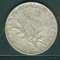 France  2 Francs 1916 - Semeuse - Argent Tb. Pia9105 - 2 Francs
