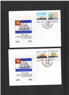 DDR - 20 9 1988 2 FDC 500 JAHRE SCHIFFER-COMPAGNIE ZU STRALSUND - 1981-1990