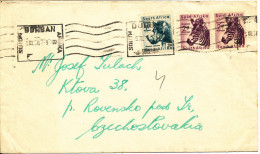 South Africa Cover Sent To Czechoslovakia Durban 9-3-1958 Topic Stamps - Cartas