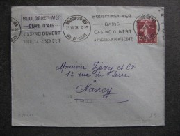 O.M. 111 -  TB Enveloppe, Affranchie Avec N° 189 . De Boulogne Sur Mer Pour Nancy ( 23/06/1928). - Sellados Mecánicos (Publicitario)