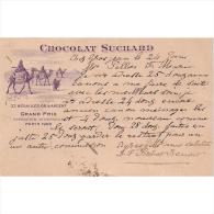 PUTP1803-LFTD1932TCFER.Tarjeta Postal De SUIZA.CHOCOLATE SUCHARD.Exposicion Universal PARIS 1900 - Foires