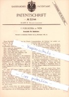 Original Patent  - F. Poduschka In Wien , 1884 ,  Verschluß Für Beinkleider !!! - Lingerie