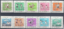 1966 RAS AL KHAIMA  Michel 37-46** Sport, Escrime, Boxe, Football - Ras Al-Khaimah