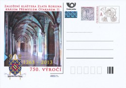 Czech Rep. / Postal Stat. (Pre2013/11) Foundation Of The Monastery Gold Crown King Přemysl Otakar II. (1263) - Klöster