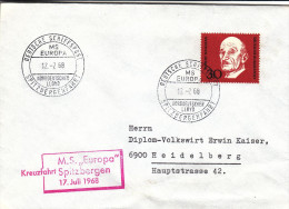Philatélie Polaire - République Fédérale  - Lettre De 1968 - Oblitération Deutsche Schifspost - Spitzbergenfahrt - Arktis Expeditionen