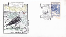 2959A  BIRDS LARUS MARINUS,1993 SPECIAL COVER STAMPS OBLITERATION CONCORDANTE ROMANIA. - Mouettes