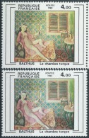 [01] Variété : N° 2245 Balthus Corps Du Modèle Rose Au Lieu De Bistre (Dallay N° 2269a Cote 60 €) + Normal  ** - Unused Stamps