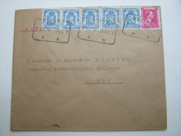 1943 ,  Lettre :    HANNUT    -   Huy - 1934-1935 Leopold III.