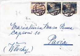 SP-525 BUSTA POLONIA VIAGGIATA 1939 DA WLOCHY A PAVIA INTERESSANTE AFFRANCATURA E TIMBRI - Lettres & Documents