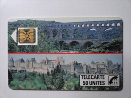 RARE : PONT DU GARD CITE DE CARCASSONNE USED CARD - Interner Gebrauch