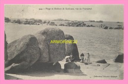 CPA  KERLOUAN PLAGE ET ROCHER  VUS DE PONTUZVAL  ANIMEE - Kerlouan