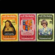 MONTSERRAT 1983 - Scott# O62-4 Diana Surch. Set Of 3 MNH (XQ984) - Montserrat