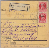 Heimat DE BAY AICHA VOM WALD1918-08-19 Paketkarte - Covers & Documents