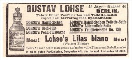 Original Werbung - 1891 - Gustav Lohse In Berlin , Parfum , Parfumerie !!! - Unclassified