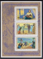 Burundi MNH Scott #C177a Souvenir Sheet Of 3 Livingstone And Stanley - Exploration Of Africa - Unused Stamps