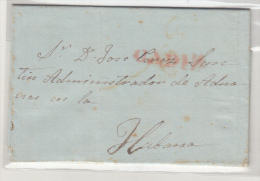 PREFI-252. CUBA SPAIN ESPAÑA. MARITIME MAIL. CARTA CADIZ A LA HABANA. 1841. MARCA “CADIZ” ROJO. - Préphilatélie