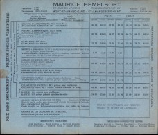 Prijslijst Landbouw Meststoffen Engrais Maurice Hemelsoet Sint Amandsberg Gent 1935 - Landbouw