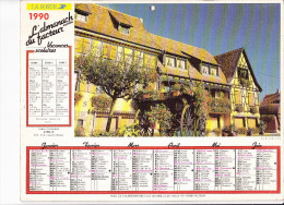 Almanach Des PTT 1990,  Itterswiller,Alsace (67), Maison à Colombages / Strasbourg (67), Boulé, EYRELLE - Grossformat : 1981-90