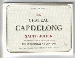 LOT 3 ETIQUETTES BOUTEILLE VIN - St Julien "Chat. Capdelong"83,  "Chat. Mayne Bernard"93, Médoc "Chateau Queyzans" 92 - Lots & Sammlungen