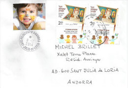 Eretz Israël & Fête Du Simchat Torah. Une Belle Lettre Adressée En Andorre - Covers & Documents