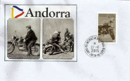 ANDORRE.Moto Ancienne De La Police Andorrane, Sur Lettre , Village De Sant Julia - Covers & Documents