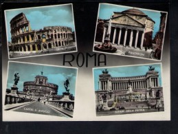 J852 Roma - Multipla, Multivue, Multiview - Monumenti E Piazze - Notturno, Nacht, Nuit, Nocturne, Night - Multi-vues, Vues Panoramiques