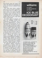 1967 - WILLIAMS Ice Blue Deodorant  -  1  P.  Pubblicità Cm. 13,5 X 18,5 - Tijdschriften