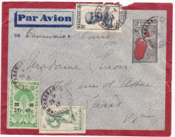 12946# MADAGASCAR ENTIER POSTAL POSTE AERIENNE Obl TANANARIVE 1946 - Luftpost