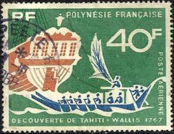 POLYNESIE FRANCAISE SHIP WALLIS ARRIVAL 1767 40 FR STAMP ISSUED 1967(?) SG81 USED READ DESCRIPTION !! - Gebraucht