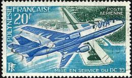 POLYNESIE FRANCAISE AIRPLANE DC-10 NEW SERVICE 20 FR STAMP ISSUED 1972 SG168 USED READ DESCRIPTION !! - Gebraucht