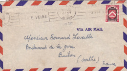 12987# ALGERIE ARMOIRIE LETTRE PAR AVION Obl ALGER 1949 BRULON SARTHE - Briefe U. Dokumente