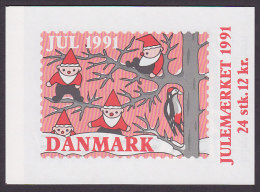 Denmark Markenheftchen Booklet 1991 Christmas Seal Weihnachten Jul Noel Natale Navidad (2 Scans) MNH** - Booklets