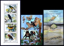 (057,071,109) Mayotte  3 Sheets / Bf / Blocs / Bats / Tortoises / Birds  ** / Mnh  Michel BL 5,6,9 - Other & Unclassified