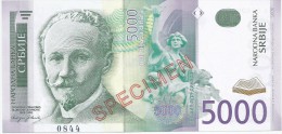 Serbia 5000 Dinara 2003. UNC  SPECIMEN - Serbien