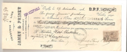 Facture Jamet Et Prinet Chanvres Et Lins à Ouzilly Canton De Lencloître (86) Du 27 Décembre 1906 - Drogisterij & Parfum