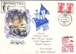 Philatélie Polaire - Russie - Lettre De 1982 - Antarctica - Pinguins - Bateaux - Avions - Forschungsstationen