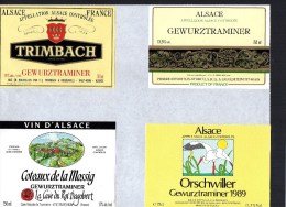 ALSACE -Gewurztraminer  X 4 -  ( Etiquette Légèrement Collée Sur Feuille D´expo.) - Gewurztraminer