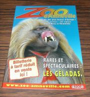 Publicité En Carton Avec Chevalet Zoo D´Amnéville Les Géladas Primates Singes - Placas De Cartón