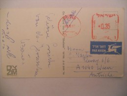 Israel Carte De 1966 Pour Wien , Cachet Machine - Lettres & Documents