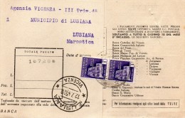 1945 CARTOLINA  CON ANNULLO LUISIANA VICENZA - Marcofilie