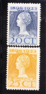 Netherlands 1923 Queen Wilhelmina 2v MLH - Unused Stamps